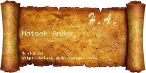Hatsek Andor névjegykártya